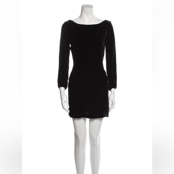 Steven Alan Bateau Neckline Mini Black Dress - Picture 1 of 3